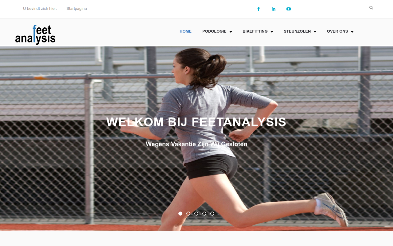 Screenshot van feetanalysis.nl