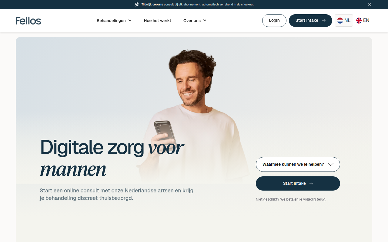 Screenshot van fellos.nl