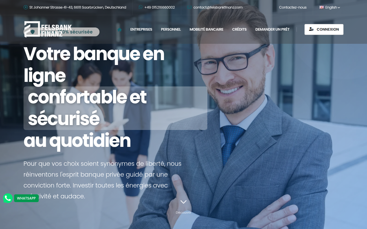 Screenshot van felsbankfinanz.com