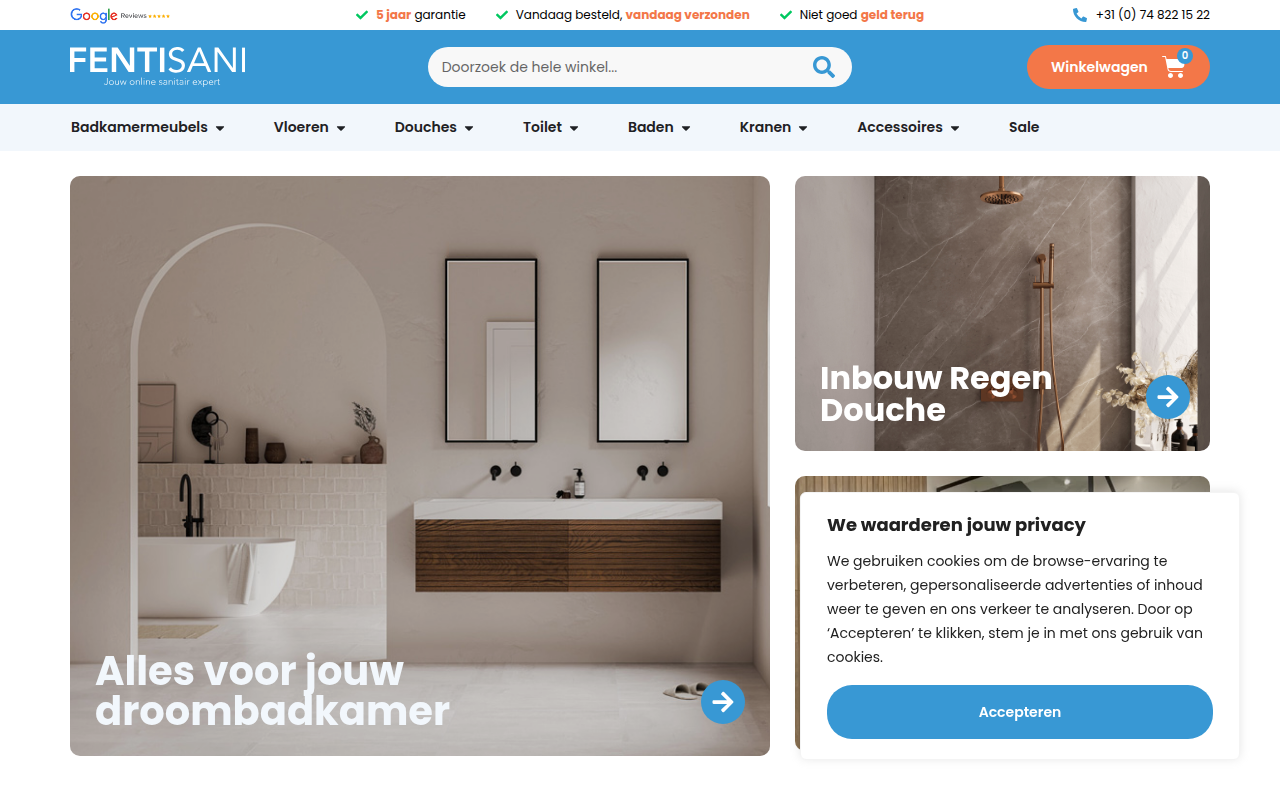 Screenshot van fentisani.nl