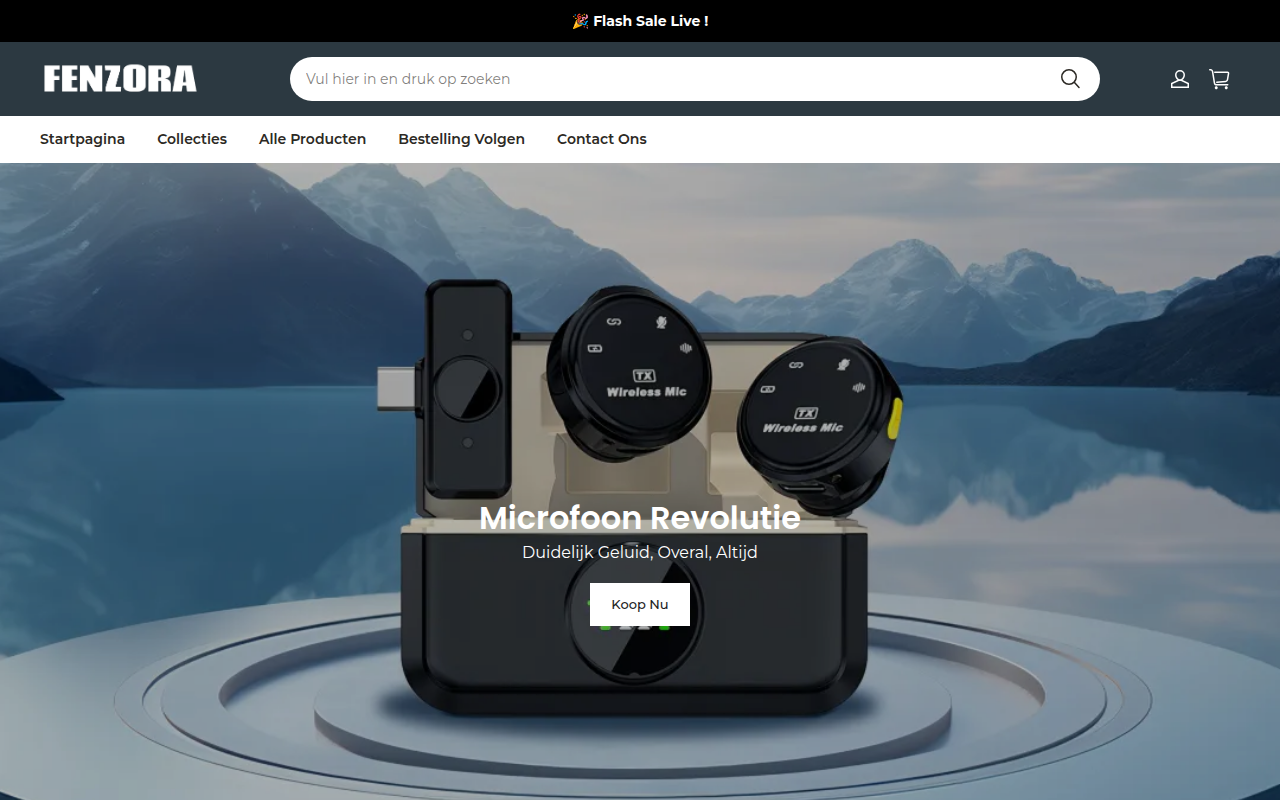 Screenshot van fenzora-nl.com