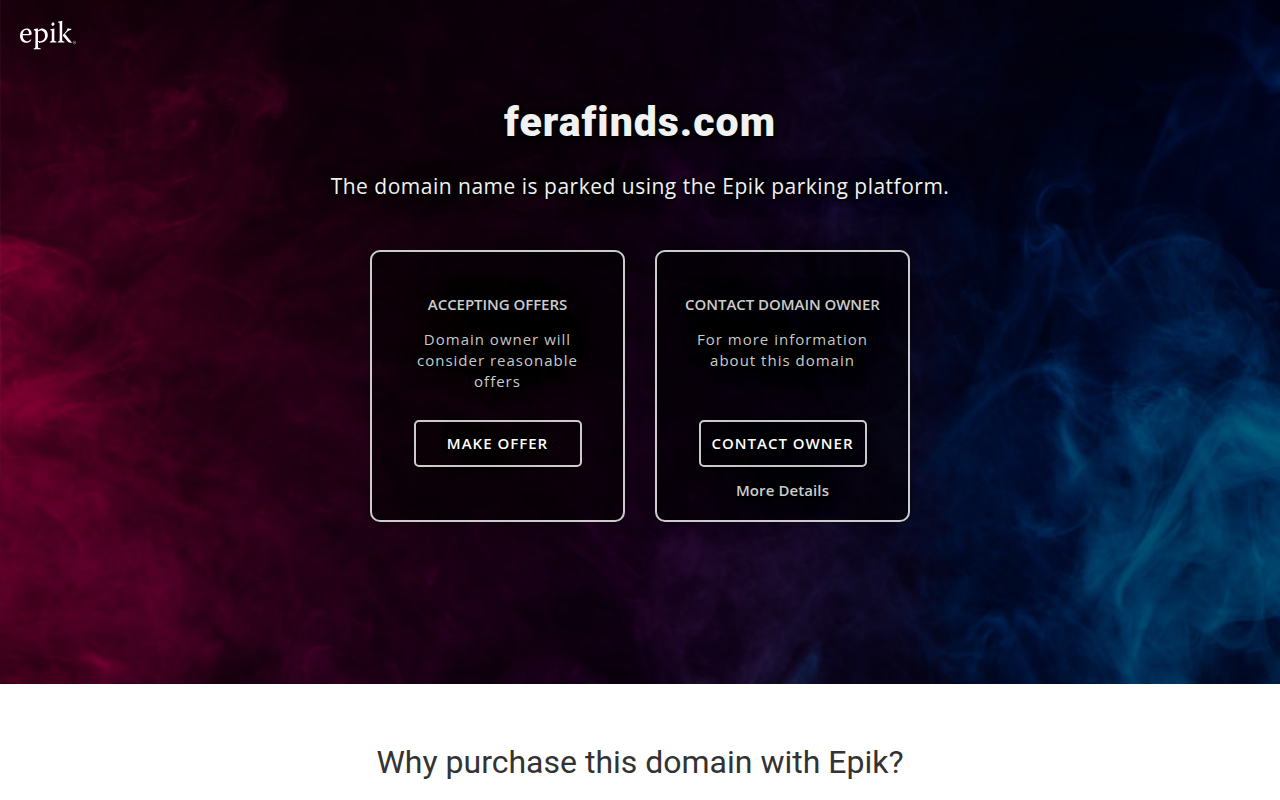 Screenshot van ferafinds.com
