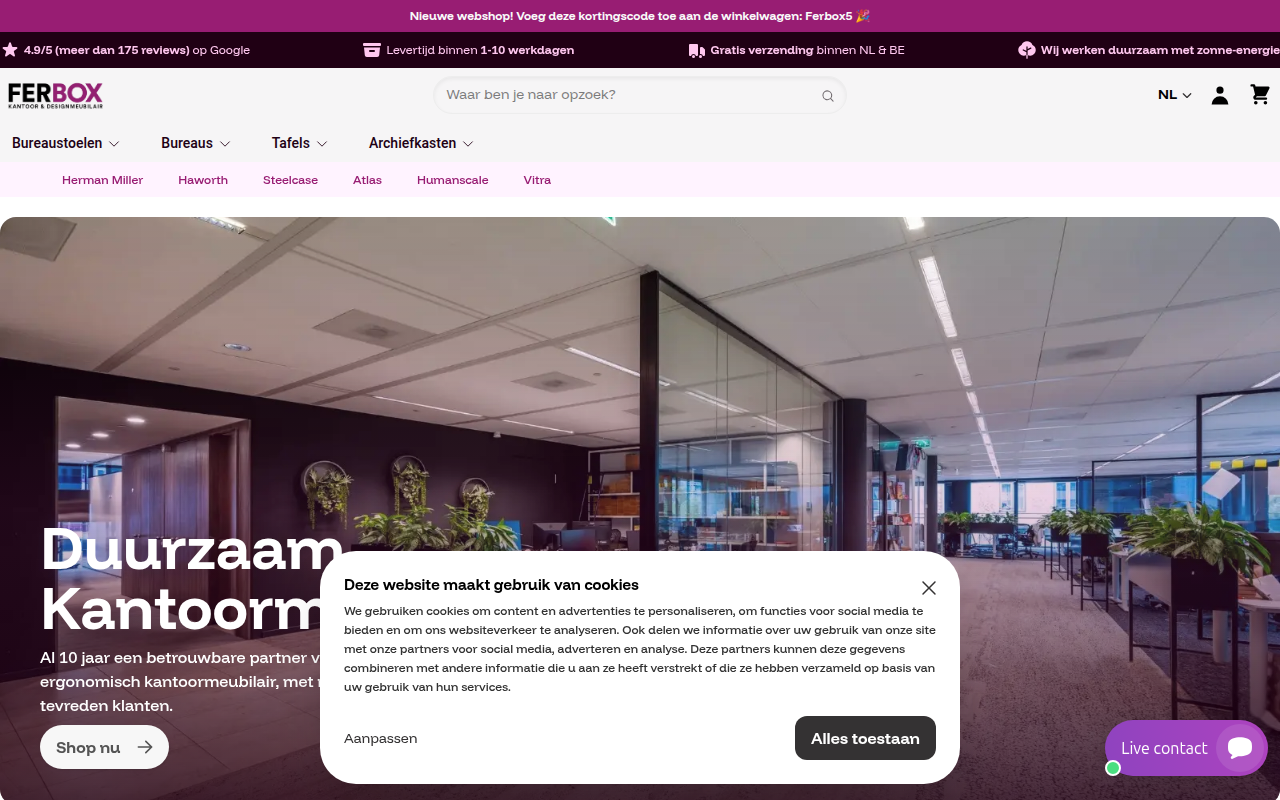 Screenshot van ferbox-office.com