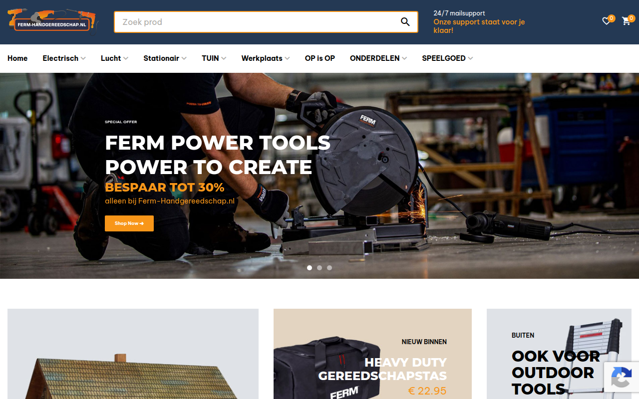 Screenshot van ferm-handgereedschap.nl