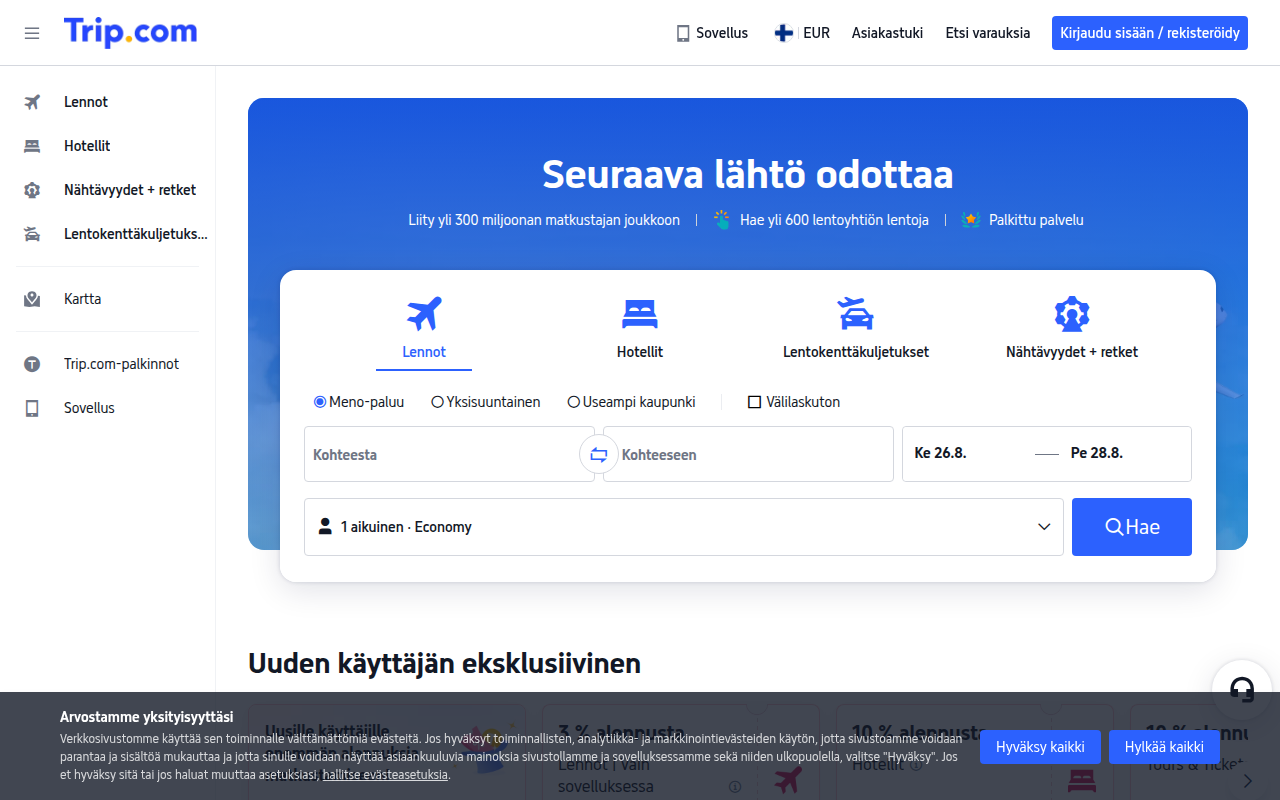 Screenshot van fi.trip.com