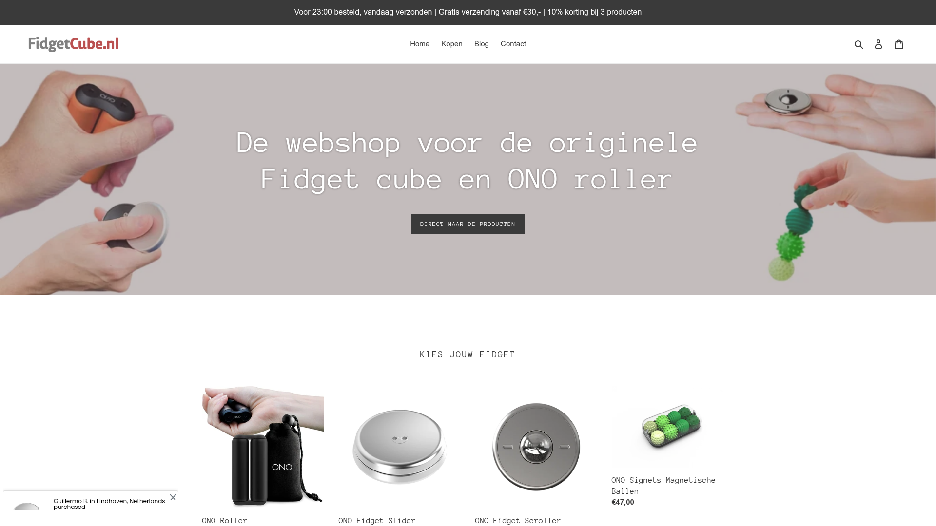 Screenshot van fidgetcube.nl