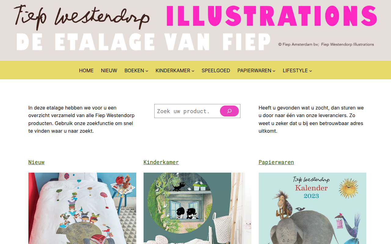 Screenshot van fiepwestendorpwebshop.nl