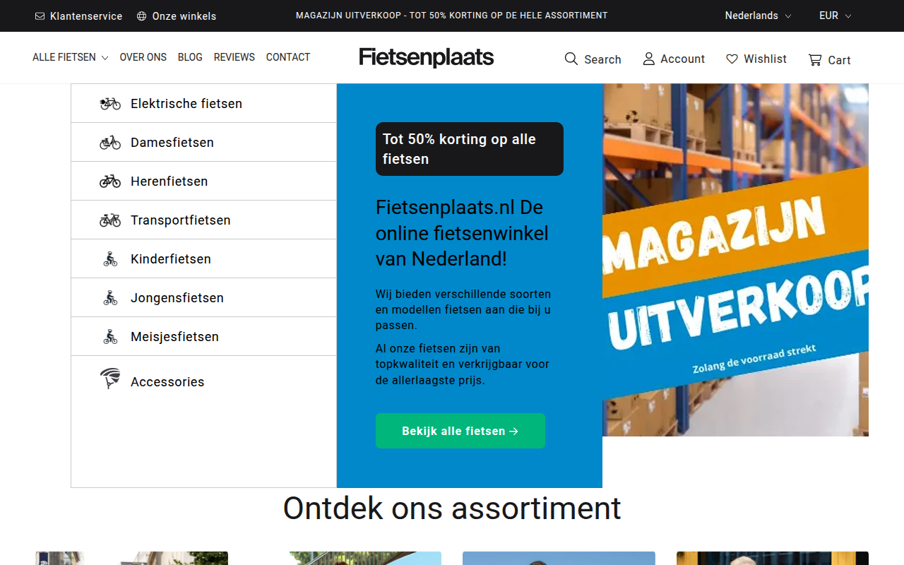 Screenshot van fietsenplaats.nl