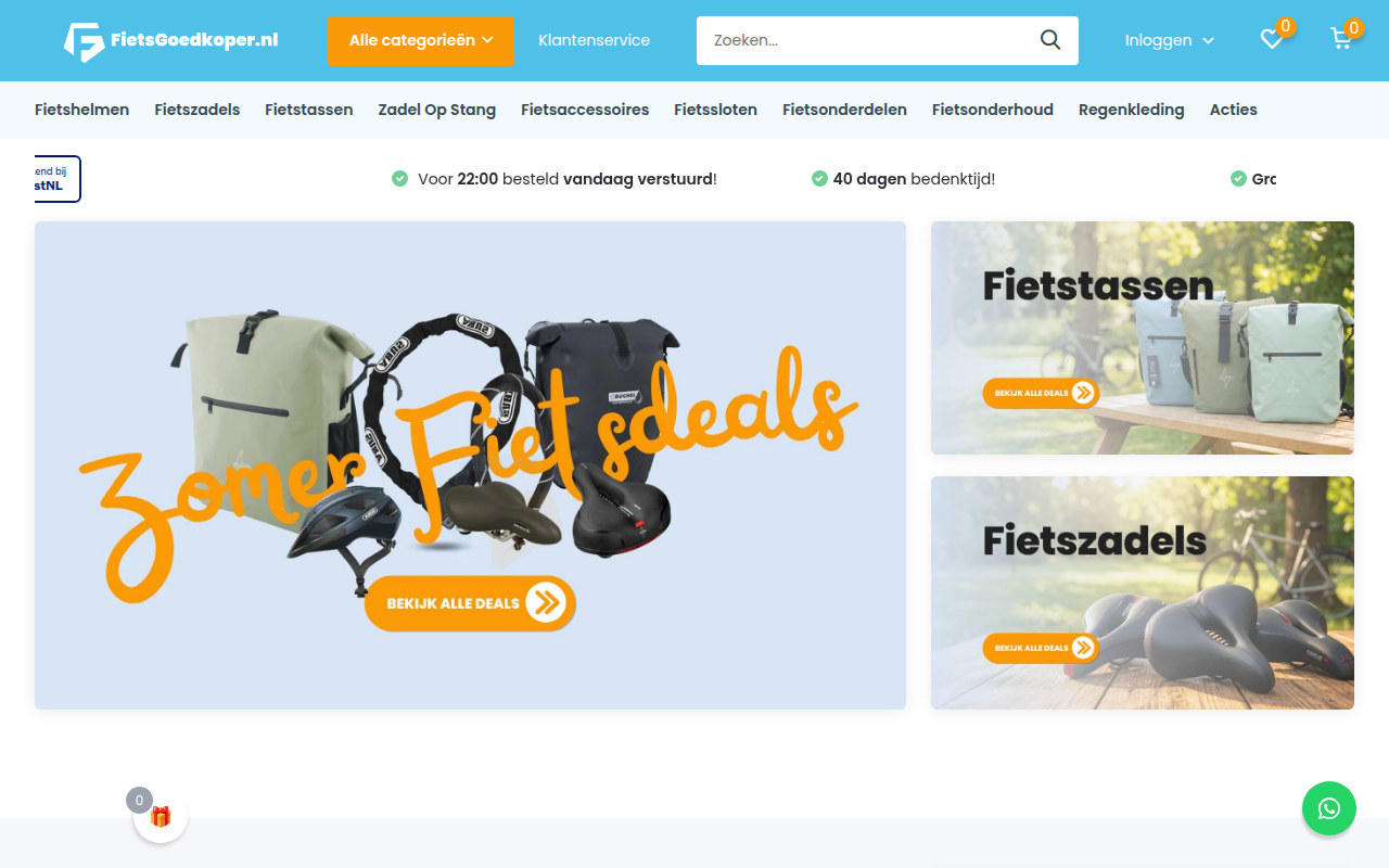 Screenshot van fietsgoedkoper.nl