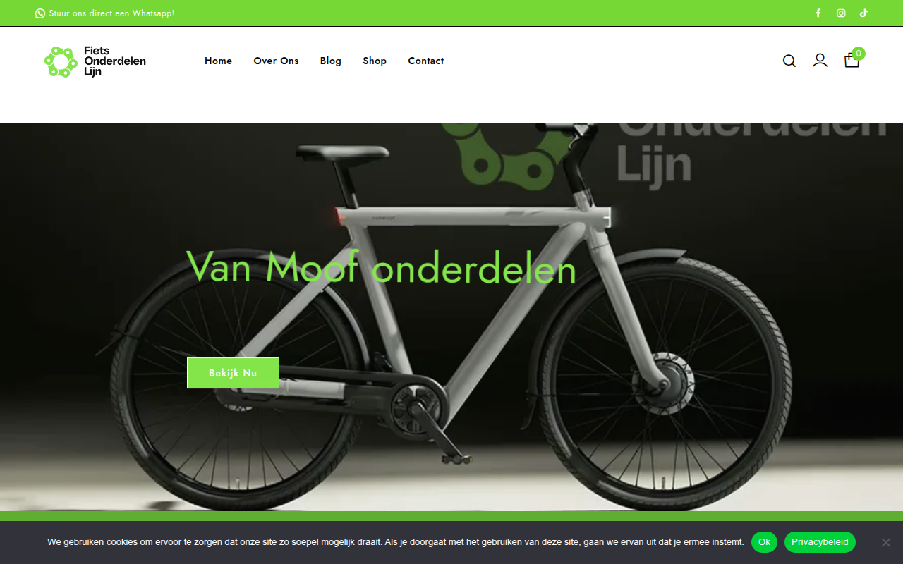 Screenshot van fietsonderdelenlijn.nl