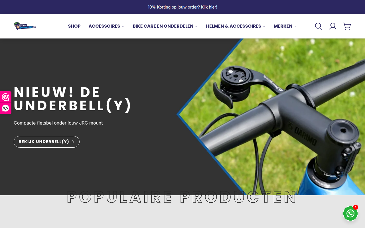 Screenshot van fietsproducten.nl