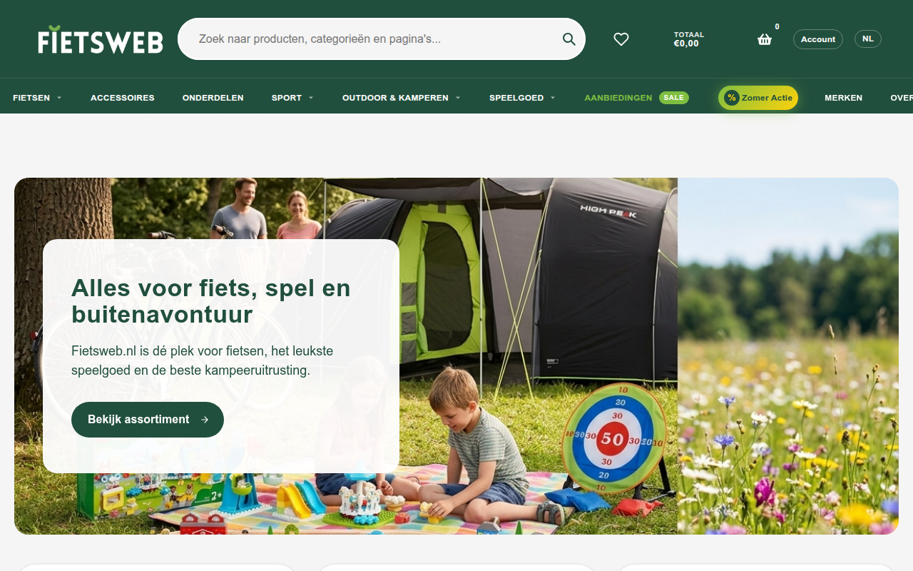 Screenshot van fietsweb.nl