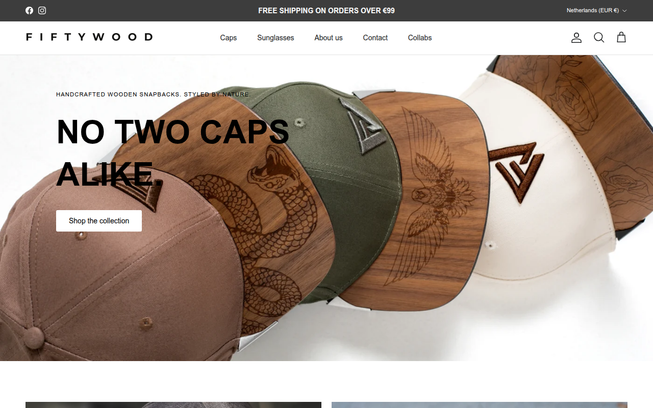 Screenshot van fiftywood.com