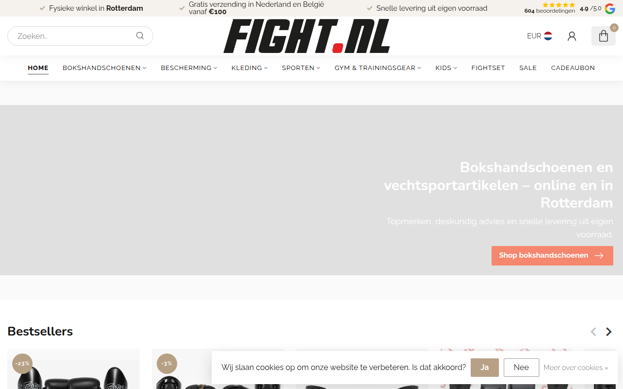 Screenshot van fight.nl