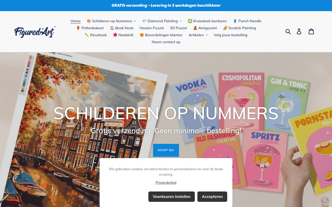 Screenshot van figuredart.nl
