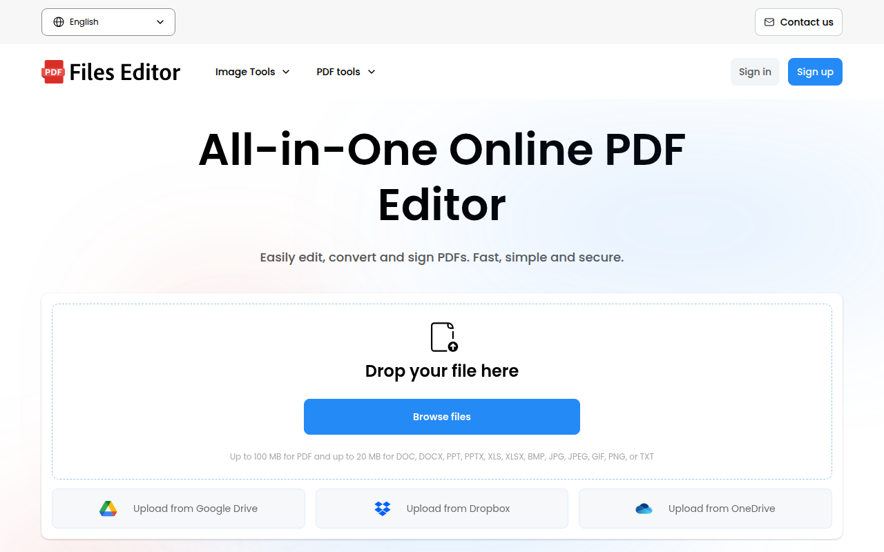 Screenshot van files-editor.com