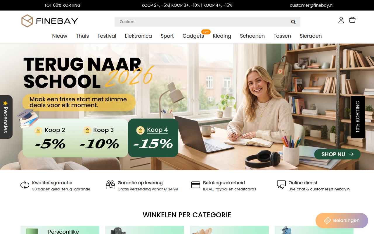 Screenshot van finebay.nl