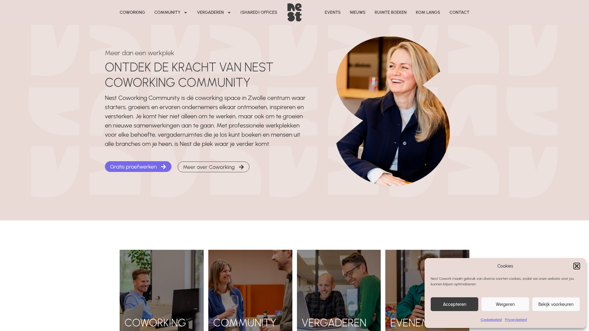 Screenshot van firestartcowork.nl