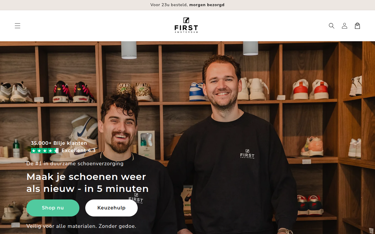 Screenshot van firstamsterdam.com