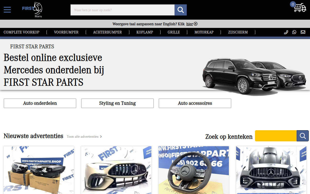 Screenshot van firststarparts.shop