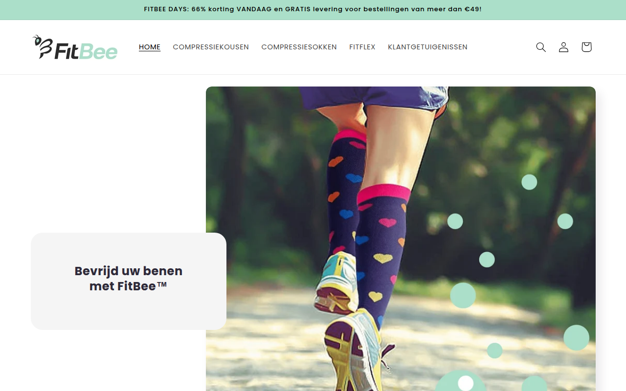Screenshot van fitbee-nederland.com