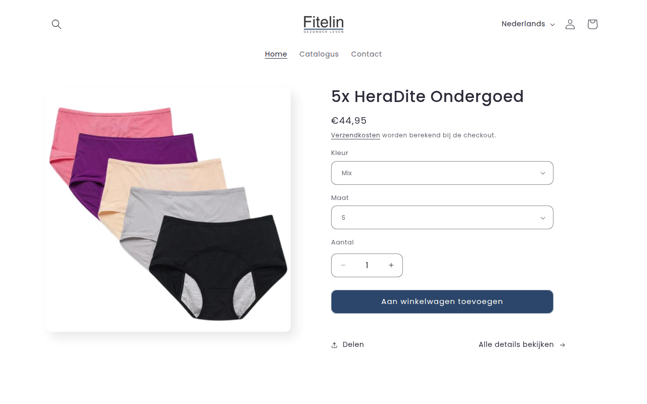 Screenshot van fitelin.com