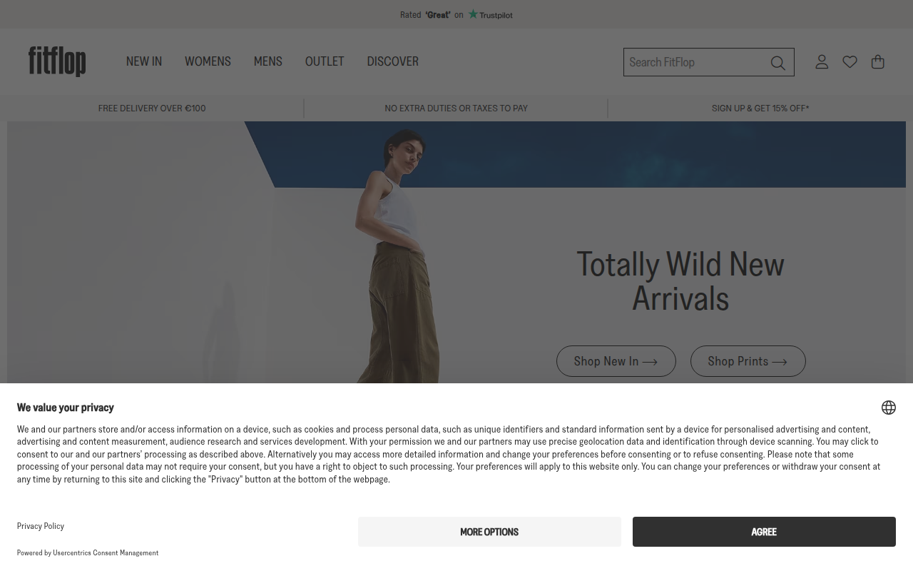 Screenshot van fitflop.com