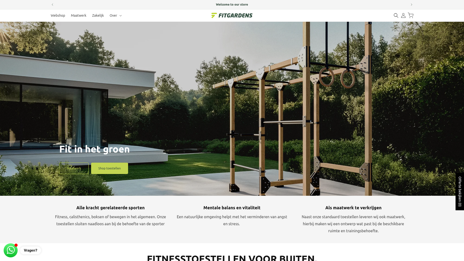 Screenshot van fitgardens.nl