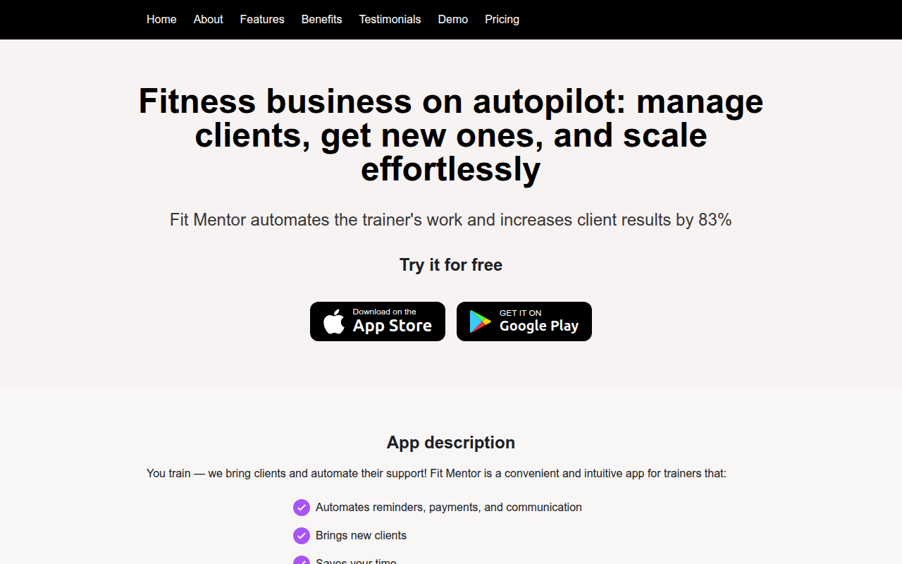 Screenshot van fitmentor.com