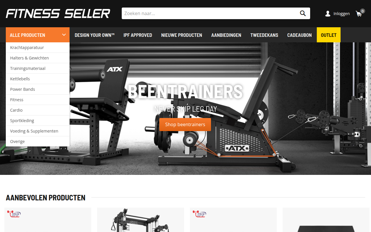 Screenshot van fitness-seller.nl