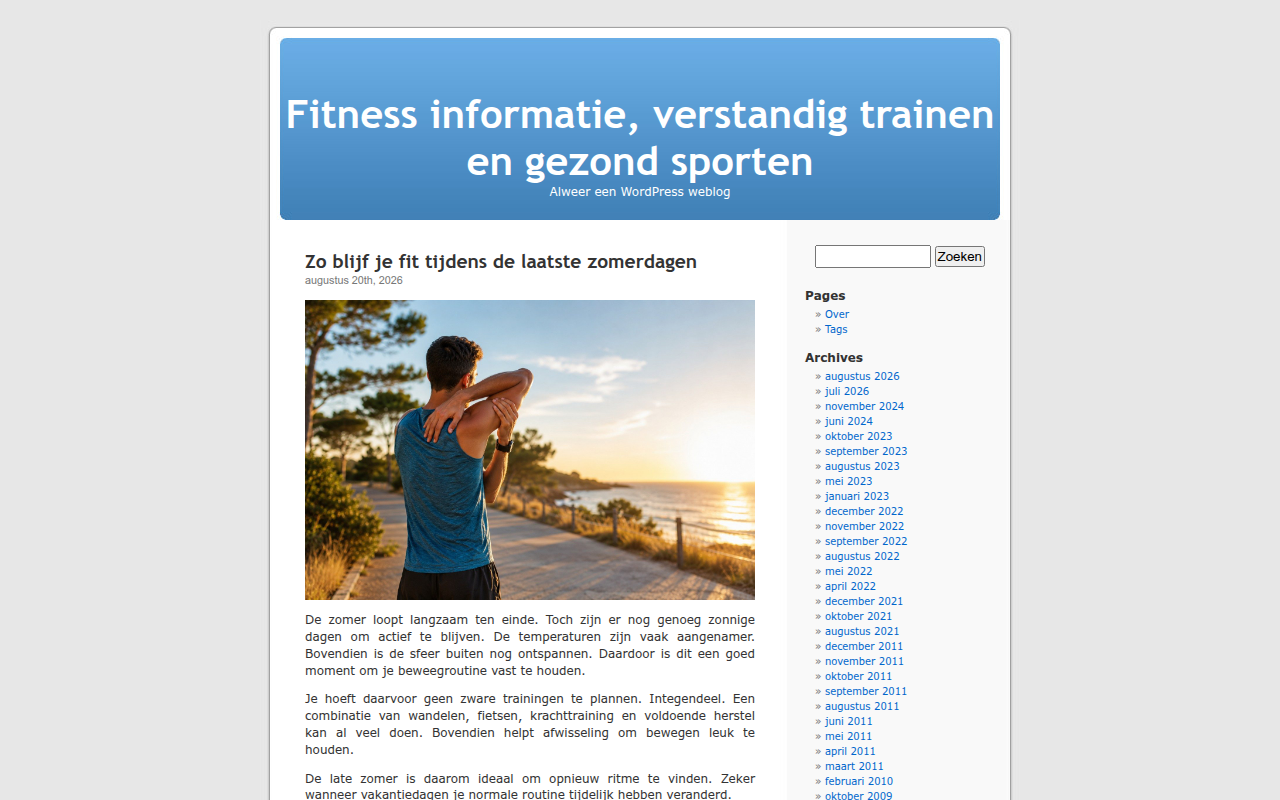 Screenshot van fitnessinformatie.be