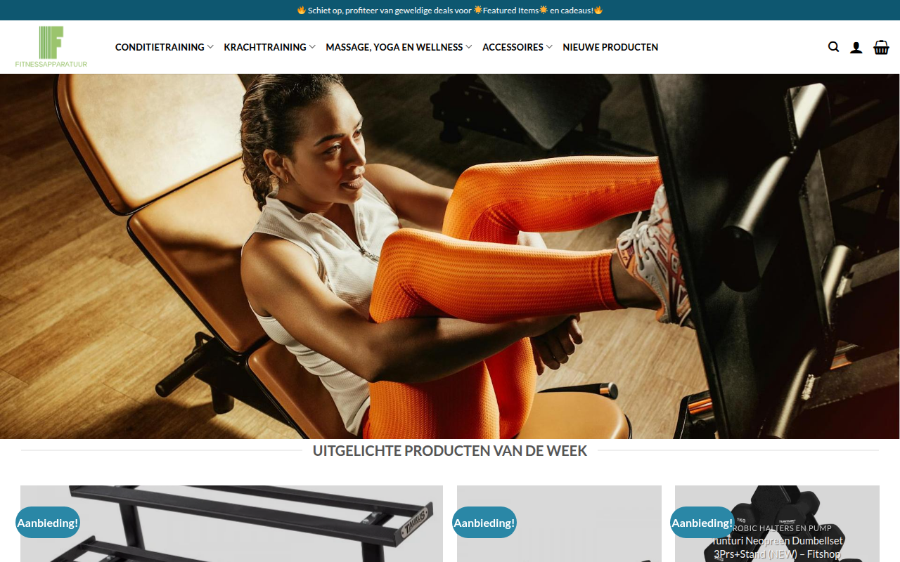 Screenshot van fitnessuitrusting.com