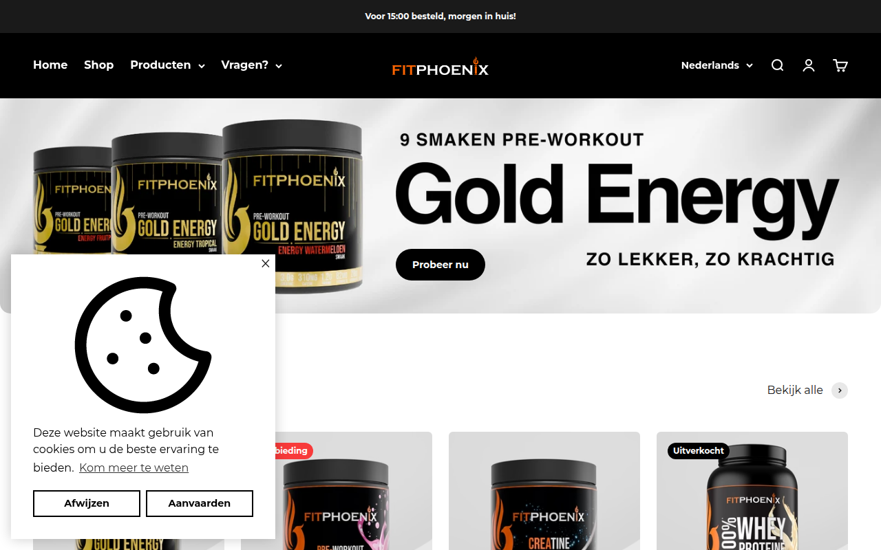 Screenshot van fitphoenix.com