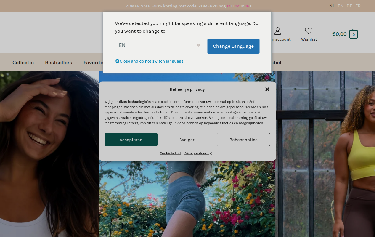 Screenshot van fittwear.nl