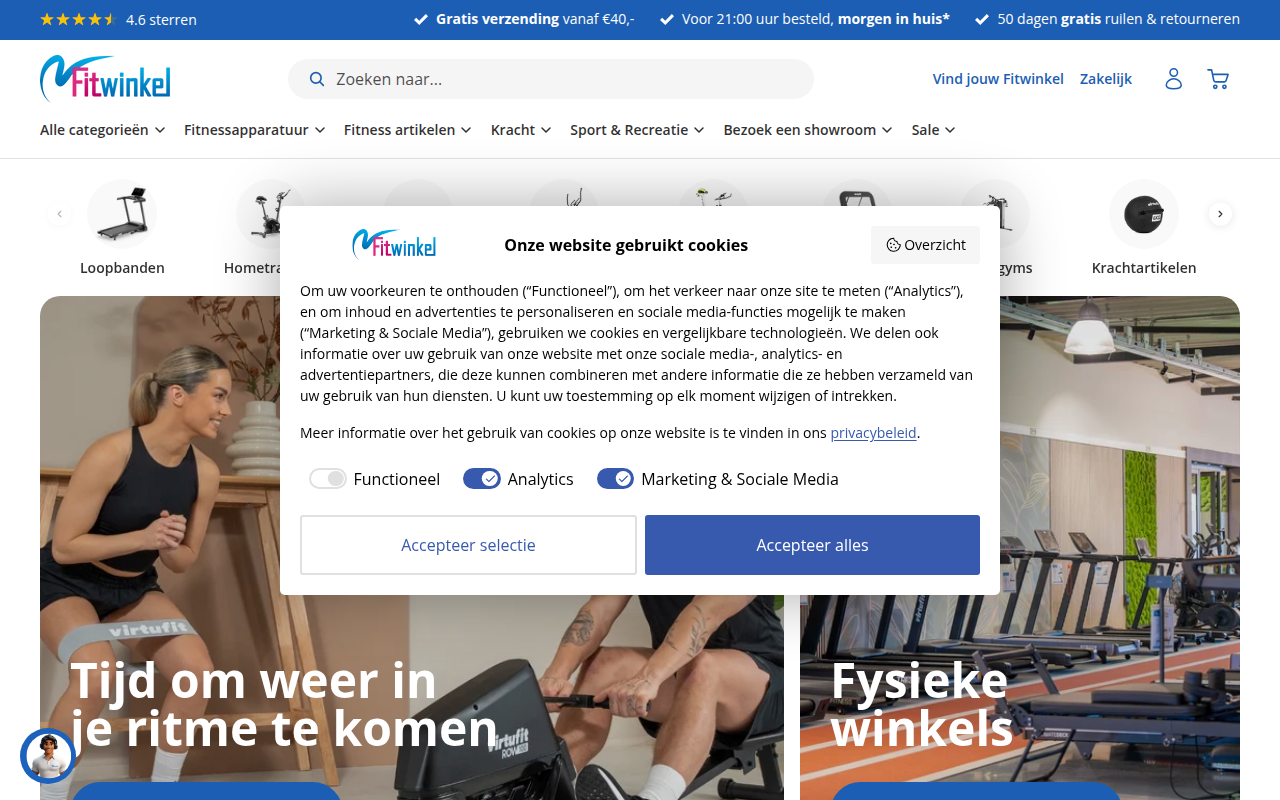 Screenshot van fitwinkel.nl