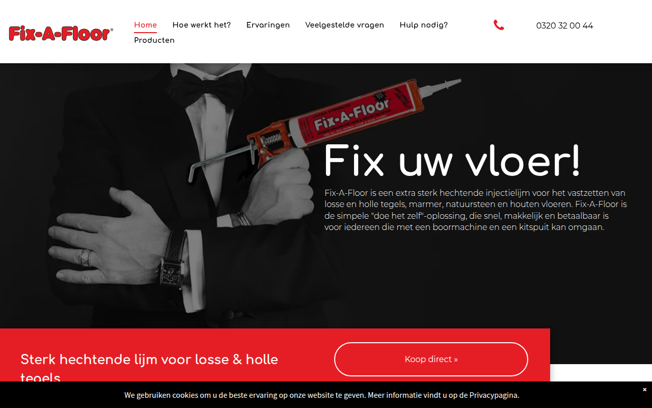 Screenshot van fixafloor.nl