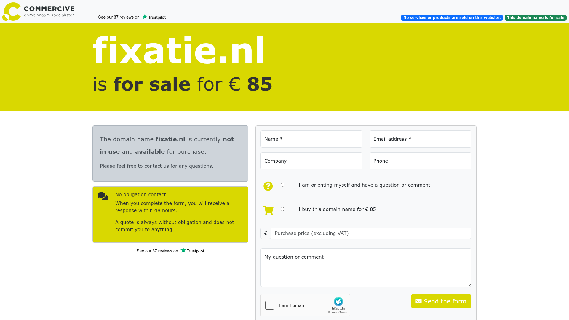 Screenshot van fixatie.nl