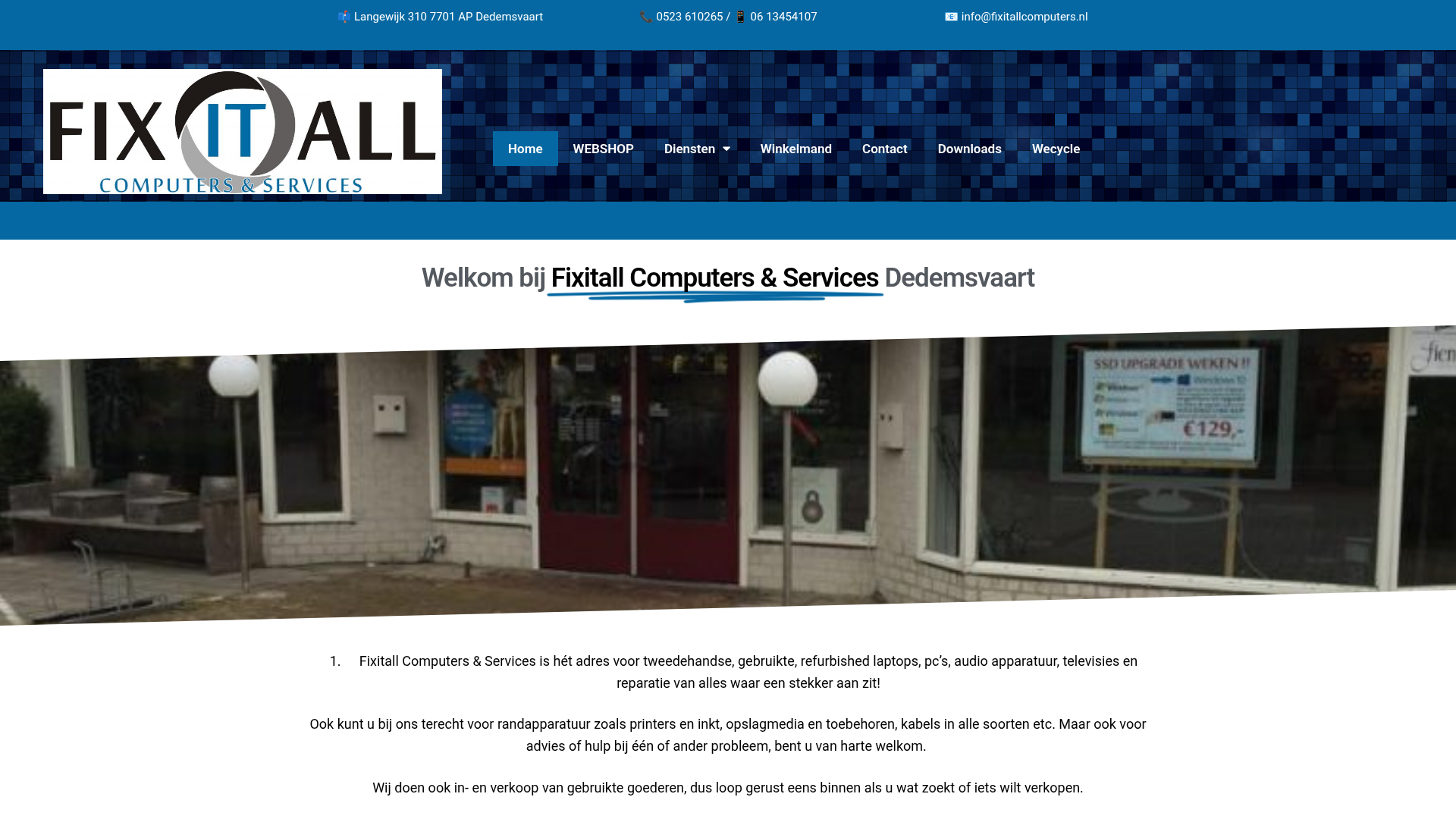 Screenshot van fixitallshop.nl