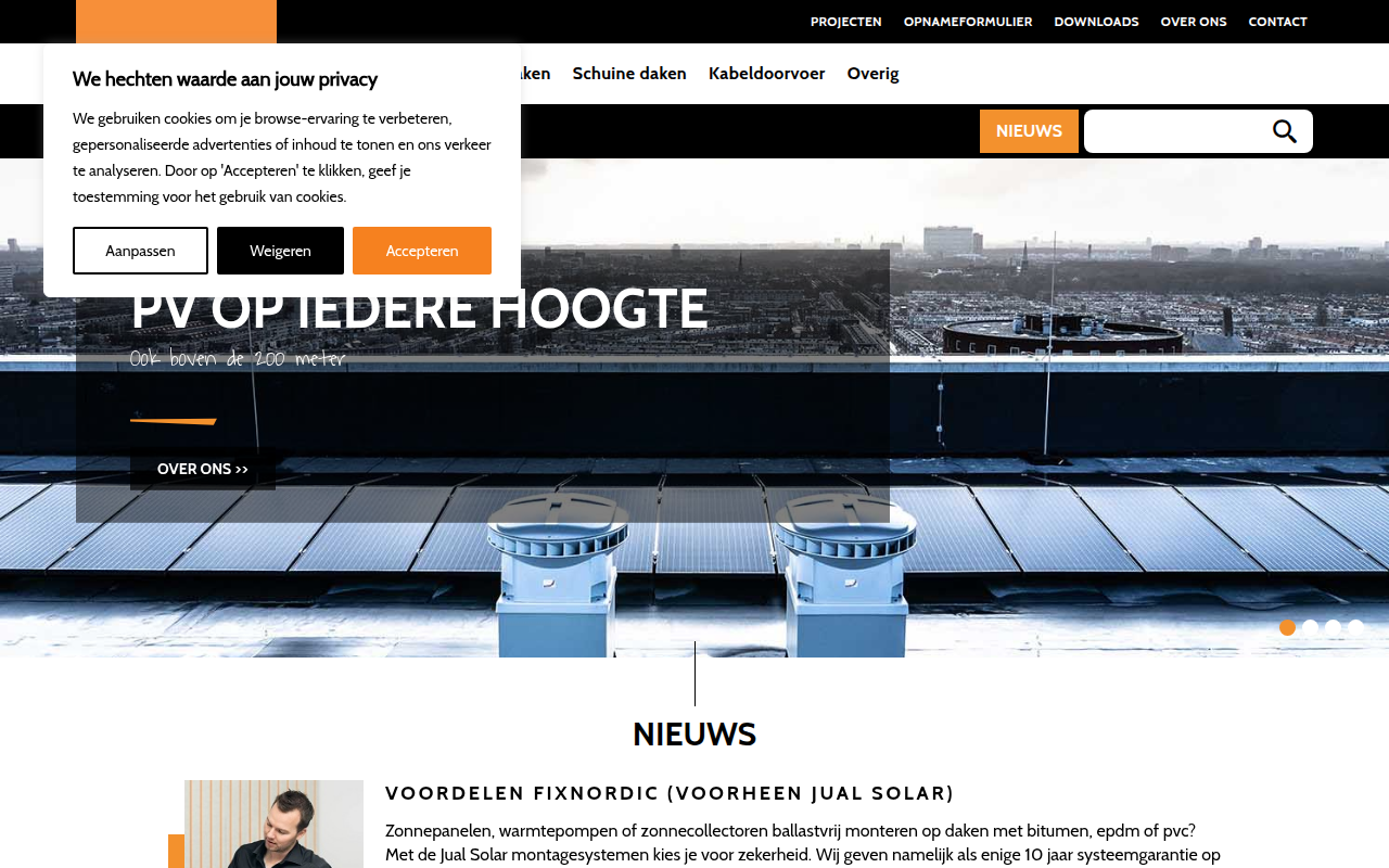Screenshot van fixnordic.nl