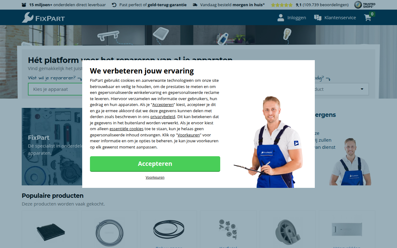 Screenshot van FixPart B.V.