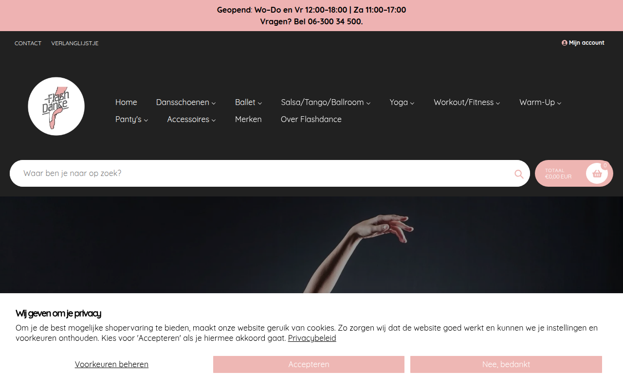 Screenshot van flashdance.nl