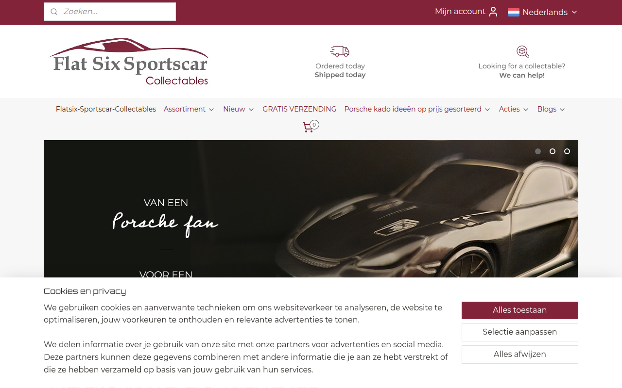 Screenshot van flatsix-sportscar-collectables.nl