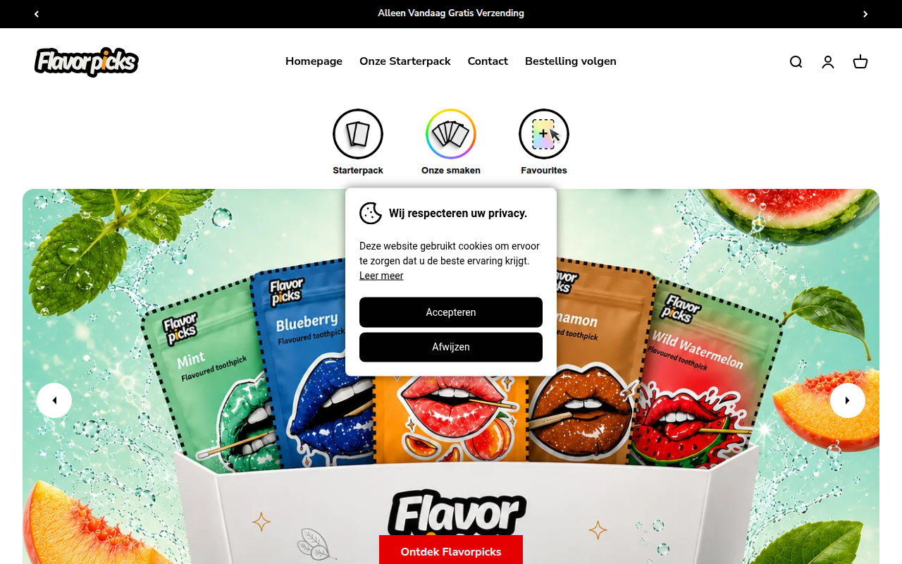 Screenshot van flavorpicks.nl