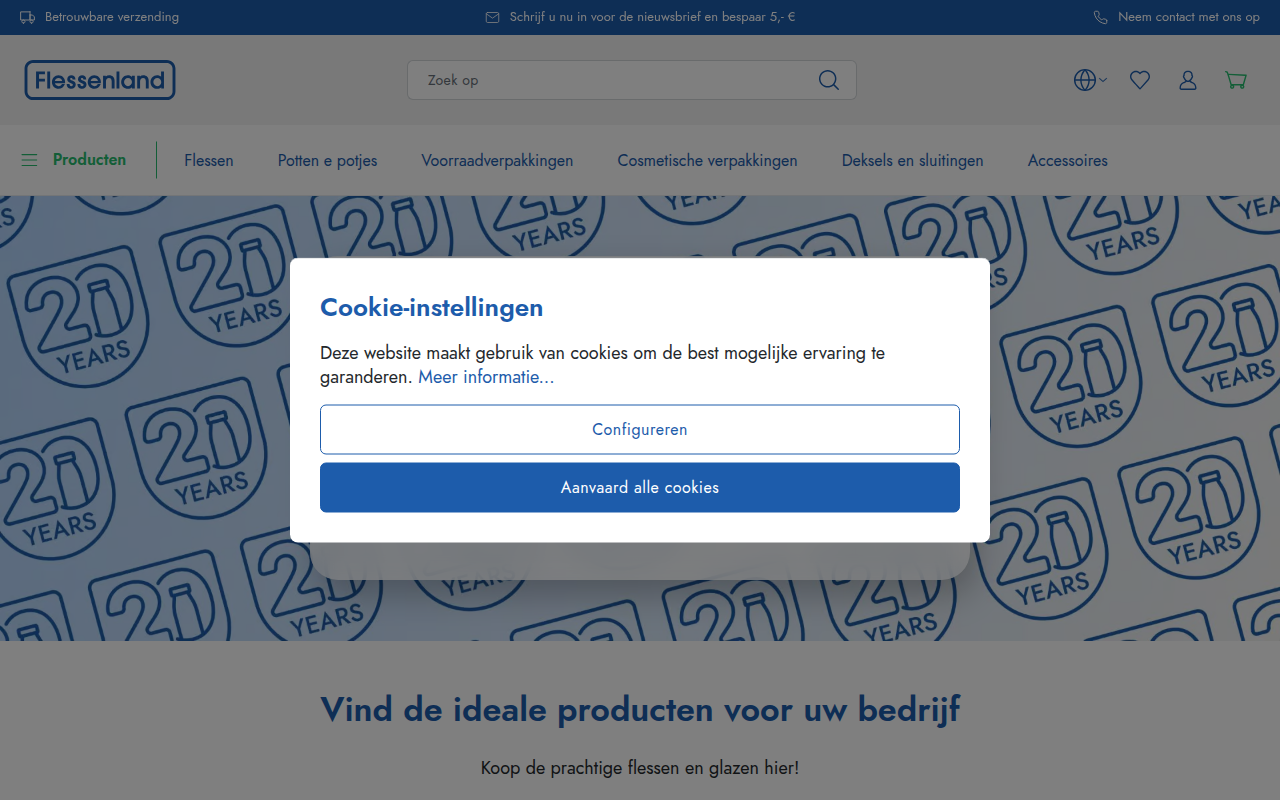Screenshot van flessenland.be