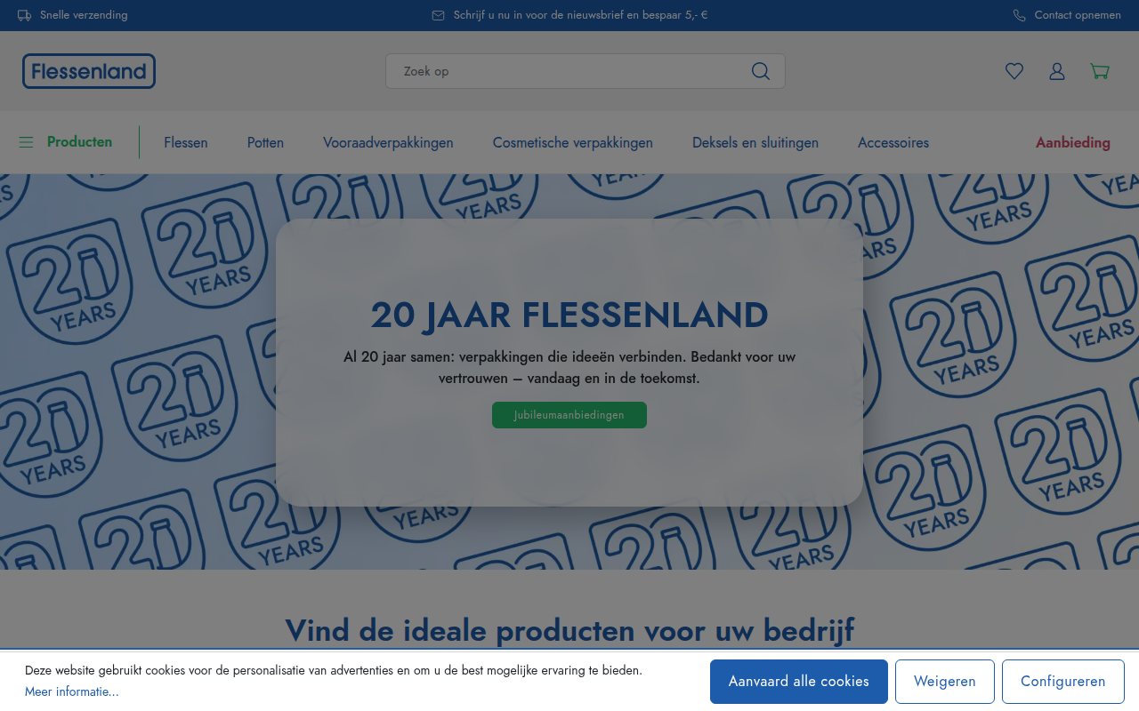 Screenshot van flessenland.nl