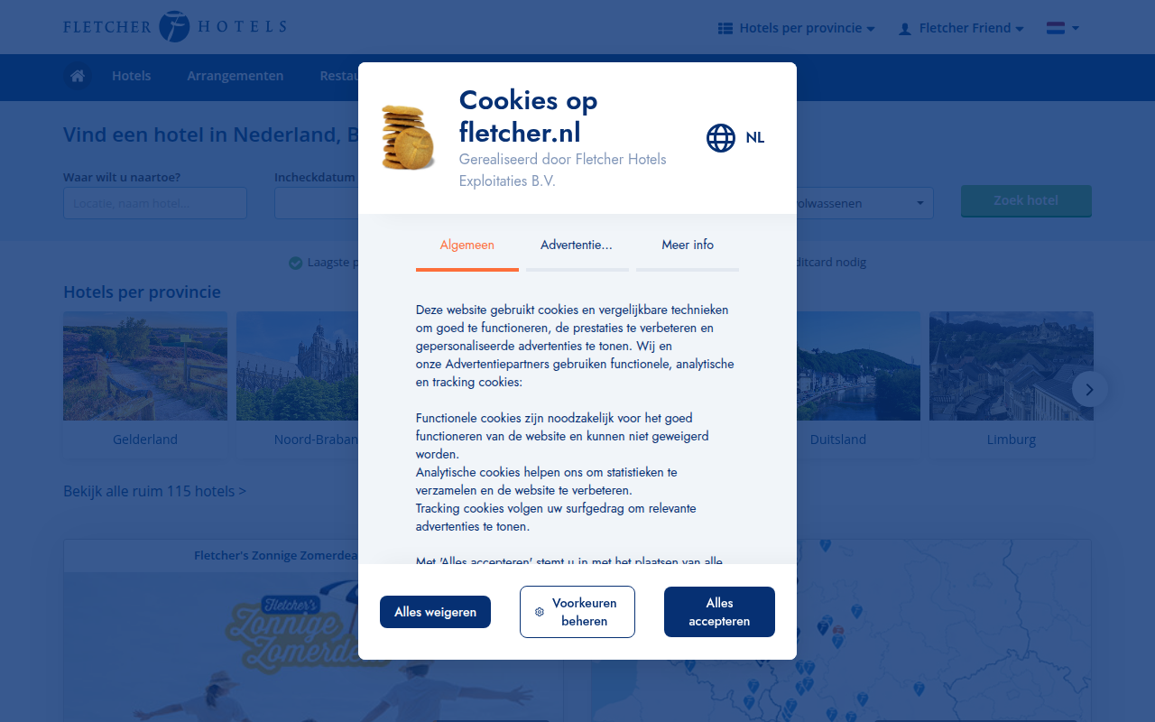 Screenshot van fletcher.nl