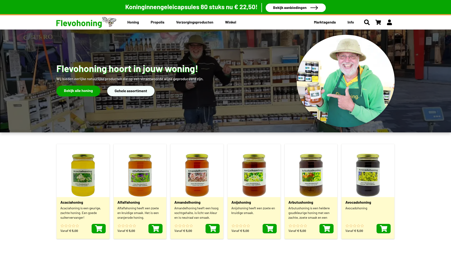 Screenshot van flevohoning.nl