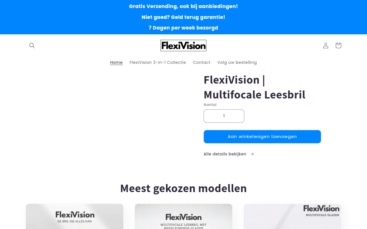Screenshot van flexivision.nl