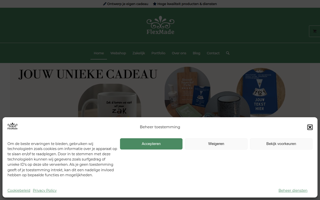 Screenshot van Home - Flexmade