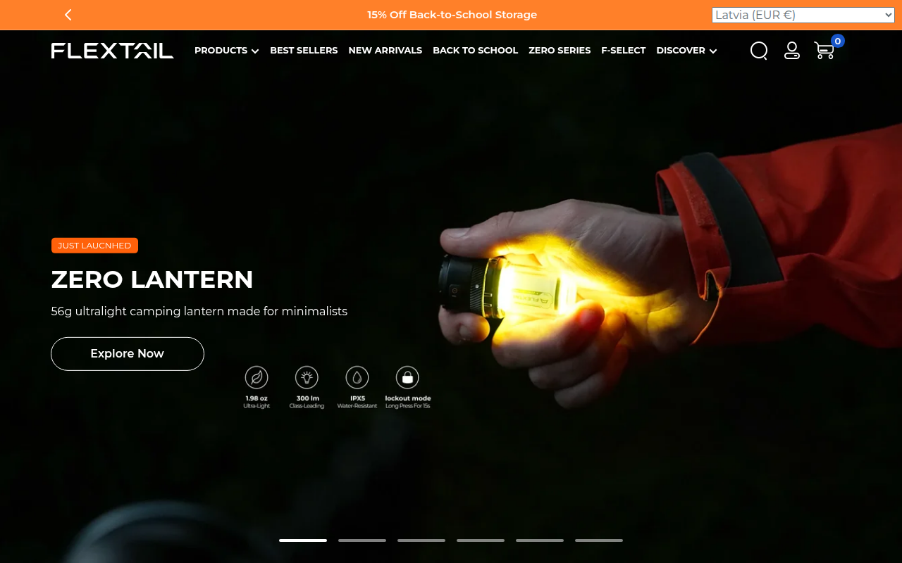 Screenshot van flextail.com